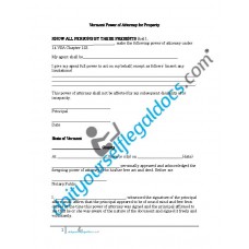 Vermont Power of Attorney for Property 